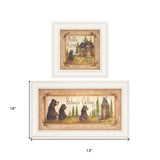 Set Of Two Natures or Bath 1 White Framed Print Bathroom Wall Art - Homeroots - Flyclothing LLC