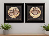 Set Of Two Owl Always Love and Need You 2 Black Framed Print Wall Art - Homeroots - Flyclothing LLC