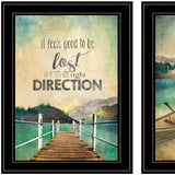 Set Of Two Right Direction or Adventure 2 Black Framed Print Wall Art - Homeroots - Flyclothing LLC