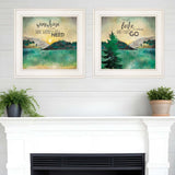 Set Of Two Lake or Sunshine 1 White Framed Print Wall Art - Homeroots - Flyclothing LLC