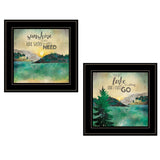 Set Of Two Lake or Sunshine 2 Black Framed Print Wall Art - Homeroots - Flyclothing LLC
