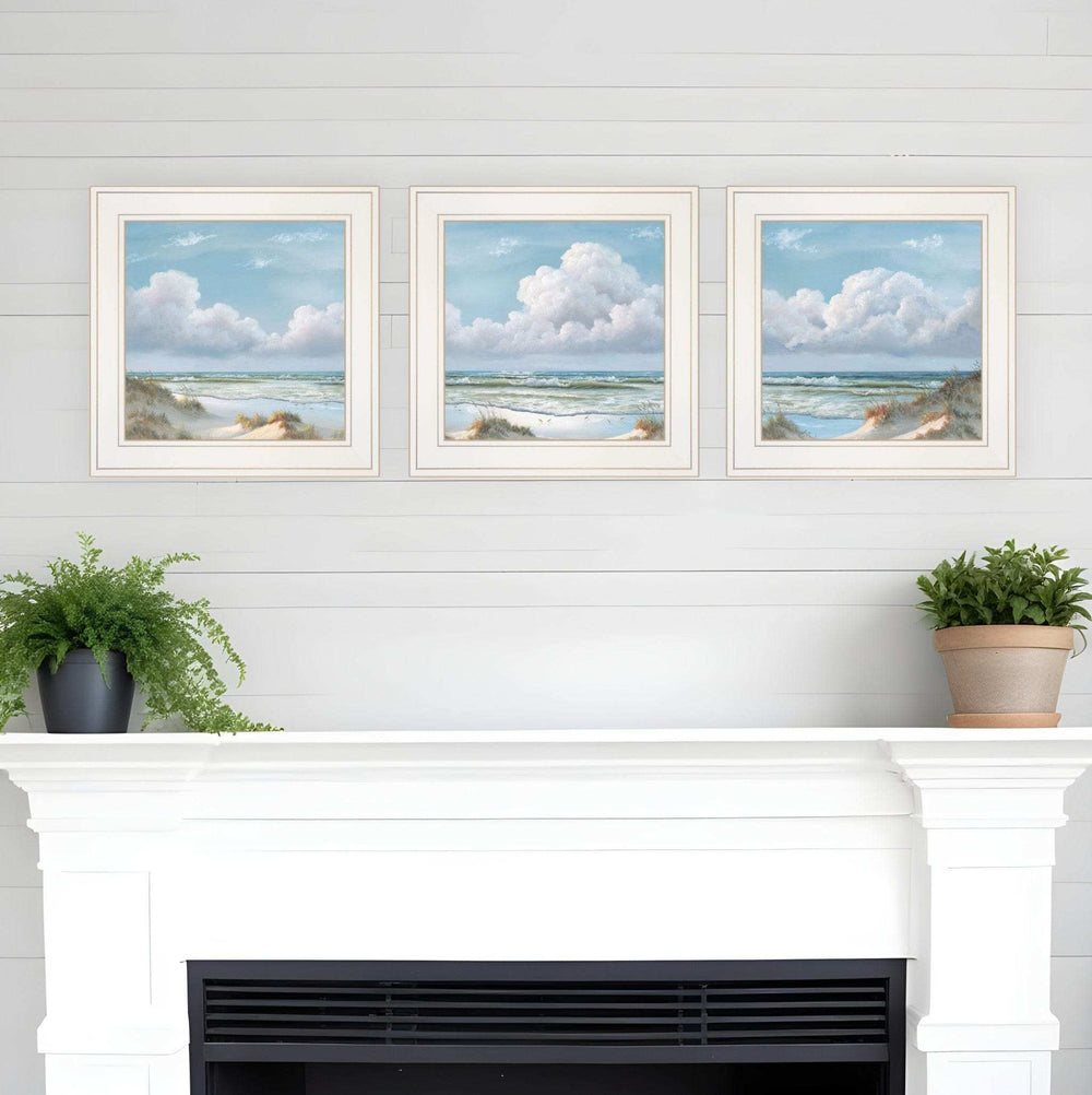 Set Of Three Beautiful Day III III White Framed Print Wall Art - Homeroots - Flyclothing LLC