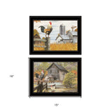 Set Of Two Down on the Farm 2 Black Framed Print Wall Art - Homeroots - Flyclothing LLC