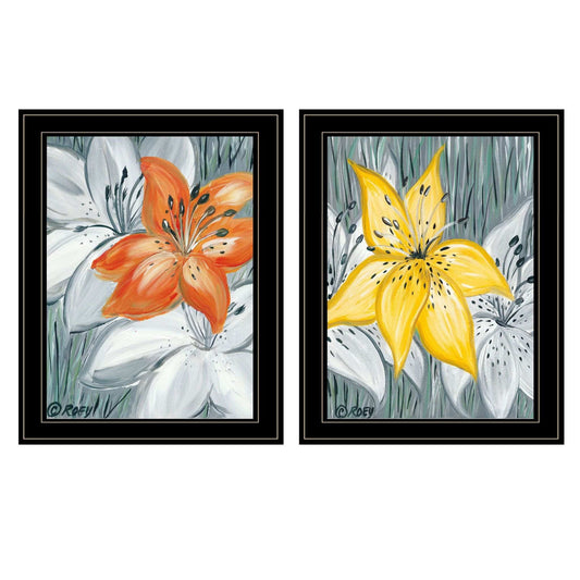 Set Of Two Tiger Lilies 2 Black Framed Print Wall Art - Homeroots - Flyclothing LLC