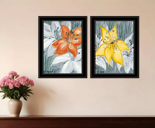 Set Of Two Tiger Lilies 2 Black Framed Print Wall Art - Homeroots - Flyclothing LLC