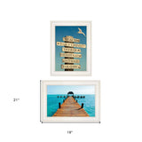 Set Of Two Beach Nautical White Framed Print Wall Art - Homeroots - Flyclothing LLC