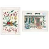 Set Of Two Come Home for Christmas 1 White Framed Print Wall Art - Homeroots - Flyclothing LLC