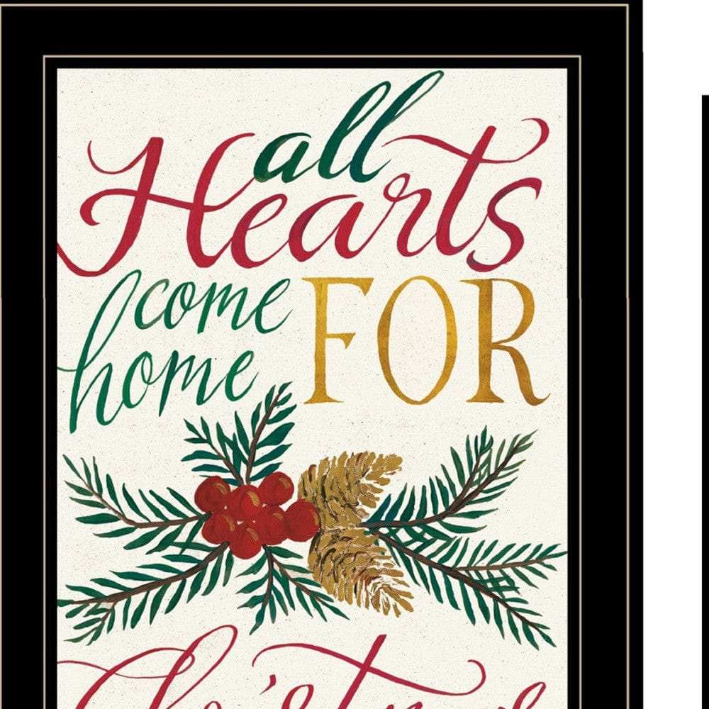 Set Of Two Come Home for Christmas 2 Black Framed Print Wall Art - Homeroots - Flyclothing LLC