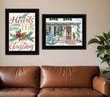 Set Of Two Come Home for Christmas 2 Black Framed Print Wall Art - Homeroots - Flyclothing LLC