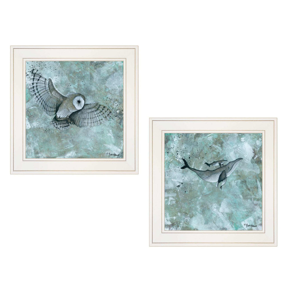 Set Of Two Wildlife 1 White Framed Print Wall Art - Homeroots - Flyclothing LLC