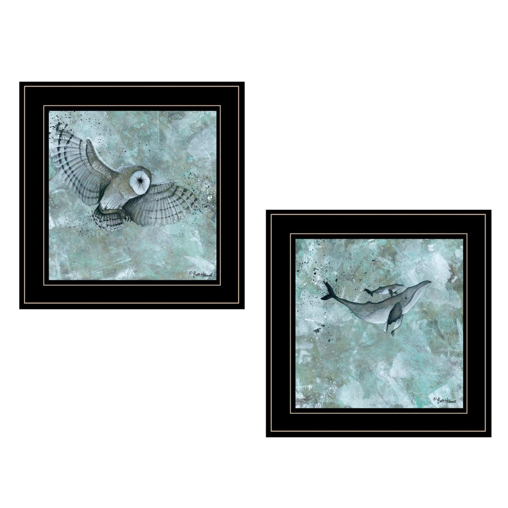 Set Of Two Wildlife 2 Black Framed Print Wall Art - Homeroots - Flyclothing LLC