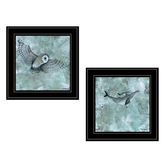 Set Of Two Wildlife 2 Black Framed Print Wall Art - Homeroots - Flyclothing LLC