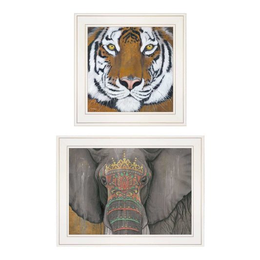 Set Of Two Wildlife II 1 White Framed Print Wall Art - Homeroots - Flyclothing LLC