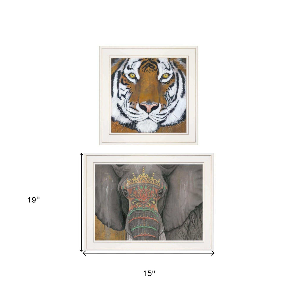 Set Of Two Wildlife II 1 White Framed Print Wall Art - Homeroots - Flyclothing LLC