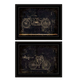 Set Of Two Motor Bike Patent I and II 2 Black Framed Print Wall Art - Homeroots - Flyclothing LLC