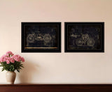 Set Of Two Motor Bike Patent I and II 2 Black Framed Print Wall Art - Homeroots - Flyclothing LLC