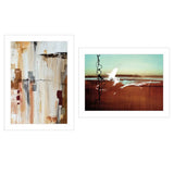 Set Of Two Abstract Flight 1 White Framed Print Wall Art - Homeroots - Flyclothing LLC