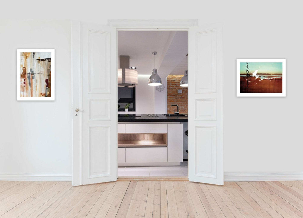 Set Of Two Abstract Flight 1 White Framed Print Wall Art - Homeroots - Flyclothing LLC