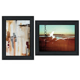Set Of Two Abstract Flight 2 Black Framed Print Wall Art - Homeroots - Flyclothing LLC