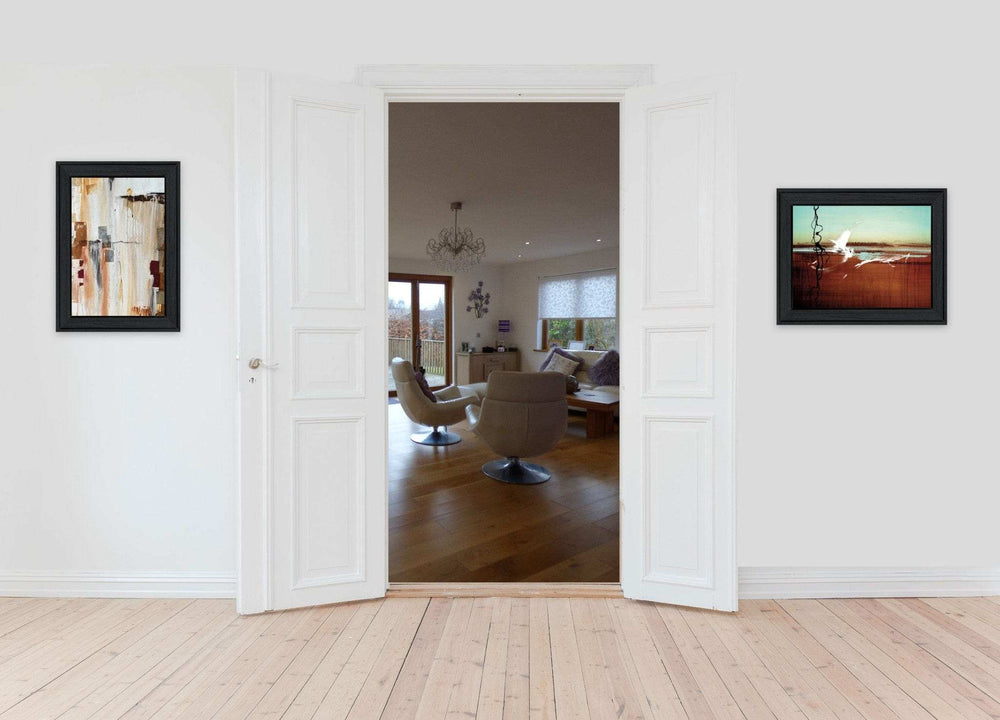 Set Of Two Abstract Flight 2 Black Framed Print Wall Art - Homeroots - Flyclothing LLC