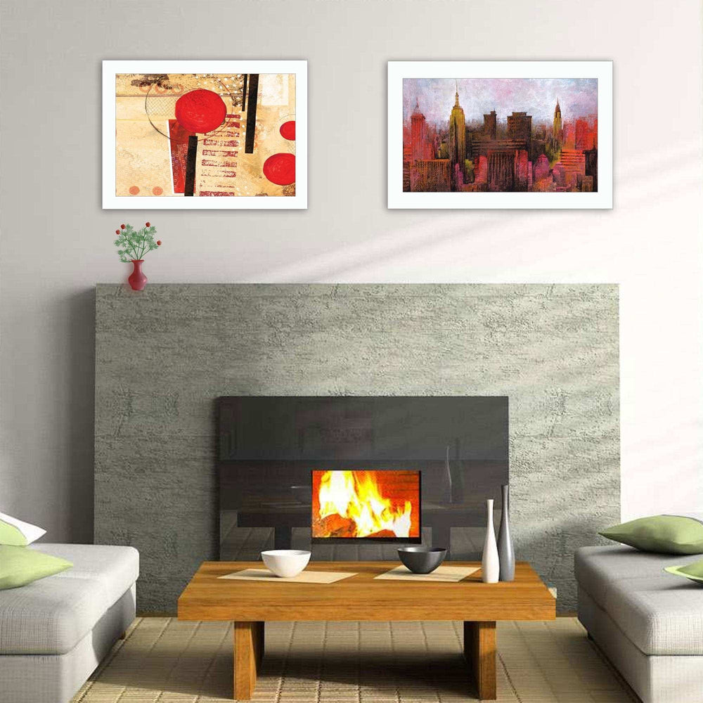 Set Of Two NYC Harmony 1 White Framed Print Wall Art - Homeroots - Flyclothing LLC