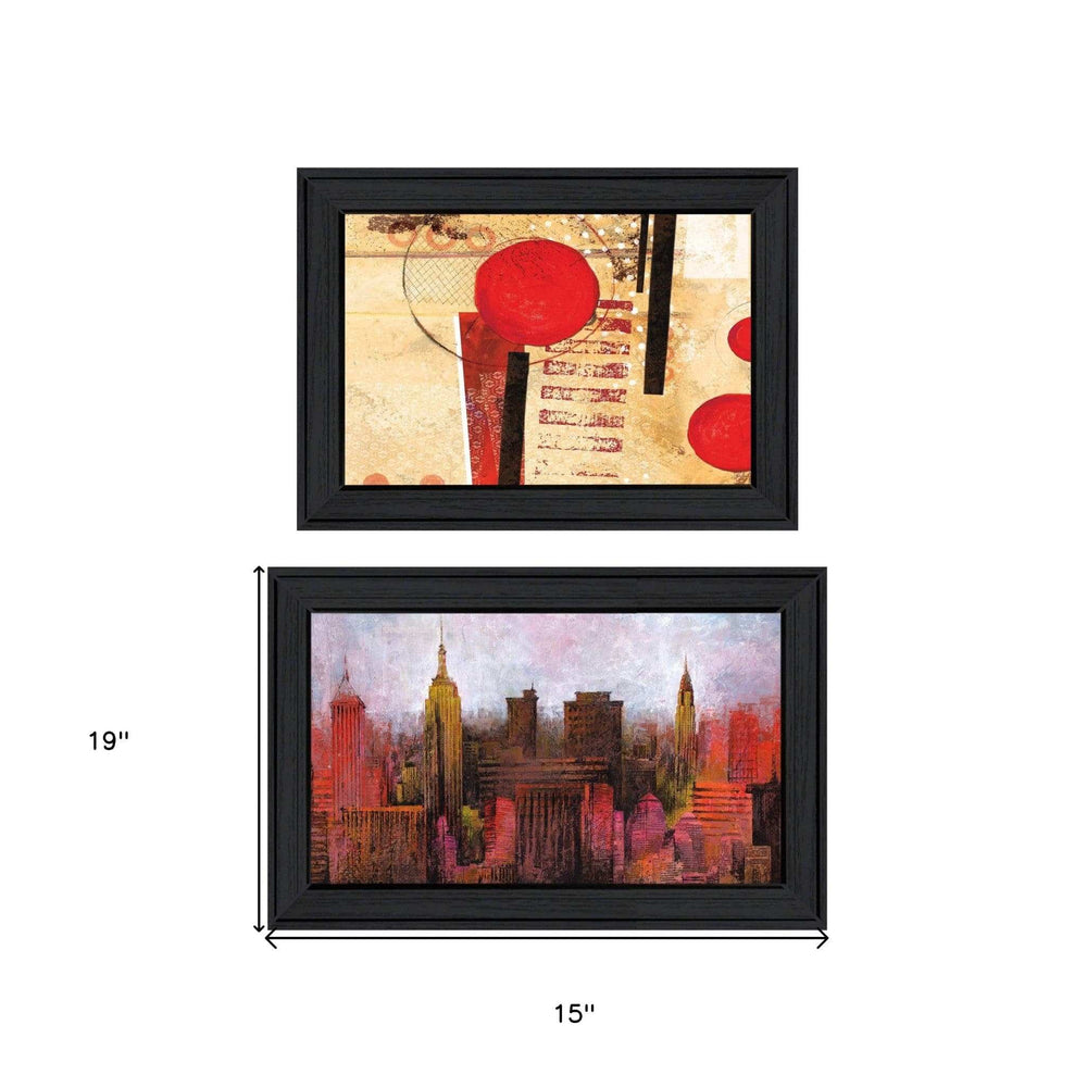 Set Of Two NYC Harmony 2 Black Framed Print Wall Art - Homeroots - Flyclothing LLC