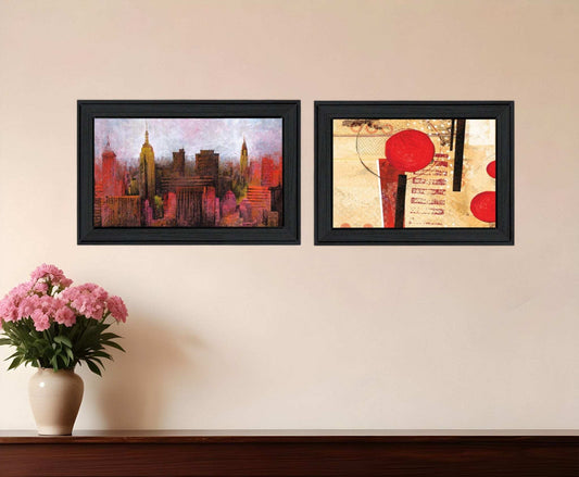 Set Of Two NYC Harmony 2 Black Framed Print Wall Art - Homeroots - Flyclothing LLC