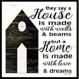 Set Of Two House or Blessing Black Framed Print Wall Art - Homeroots - Flyclothing LLC