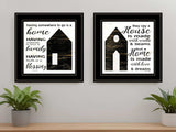 Set Of Two House or Blessing Black Framed Print Wall Art - Homeroots - Flyclothing LLC