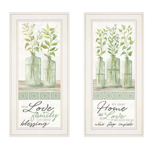 Set Of Two Home and Family White Framed Print Wall Art - Homeroots - Flyclothing LLC