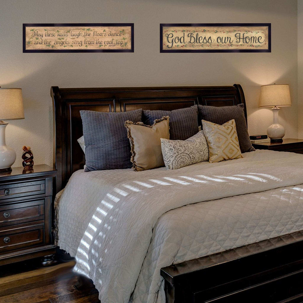 Set Of Two Blessed Home Black Framed Print Wall Art - Homeroots - Flyclothing LLC