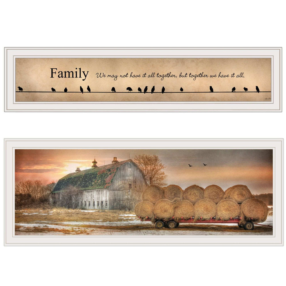 Set Of Two Together Blessed We Have It All 1 White Framed Print Wall Art - Homeroots - Flyclothing LLC