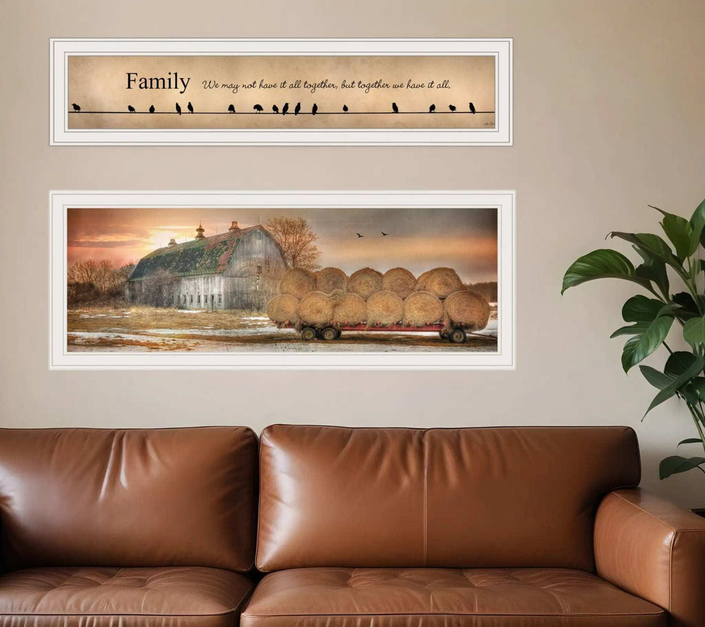 Set Of Two Together Blessed We Have It All 1 White Framed Print Wall Art - Homeroots - Flyclothing LLC