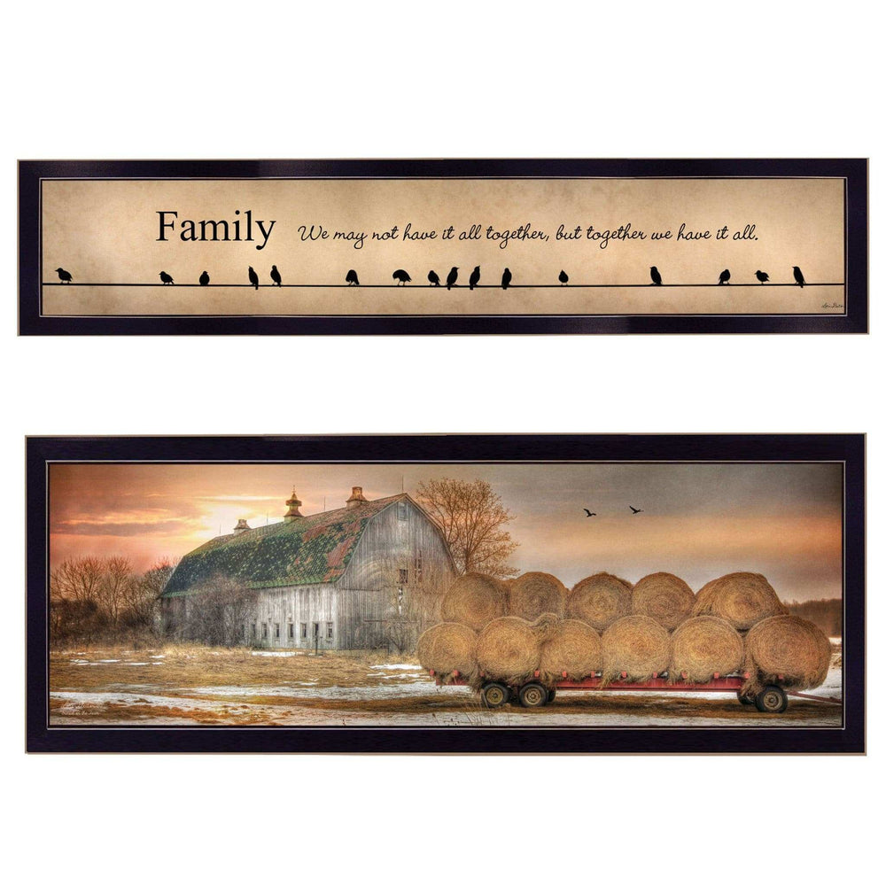 Set Of Two Together Blessed We Have It All 2 Black Framed Print Wall Art - Homeroots - Flyclothing LLC