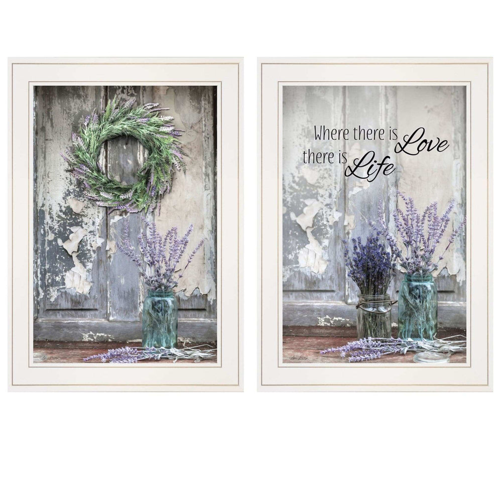 Set Of Two Where There is Love 1 White Framed Print Wall Art - Homeroots - Flyclothing LLC