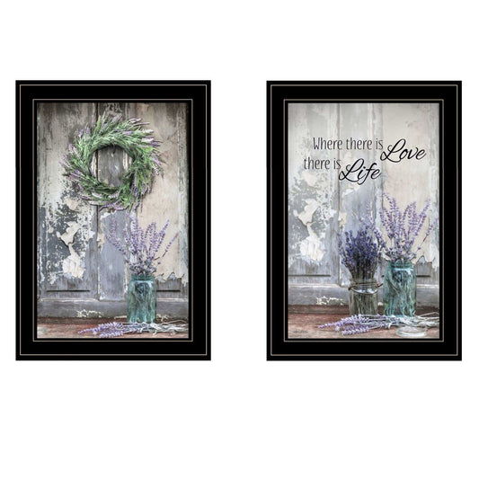 Set Of Two Where There is Love 2 Black Framed Print Wall Art - Homeroots - Flyclothing LLC
