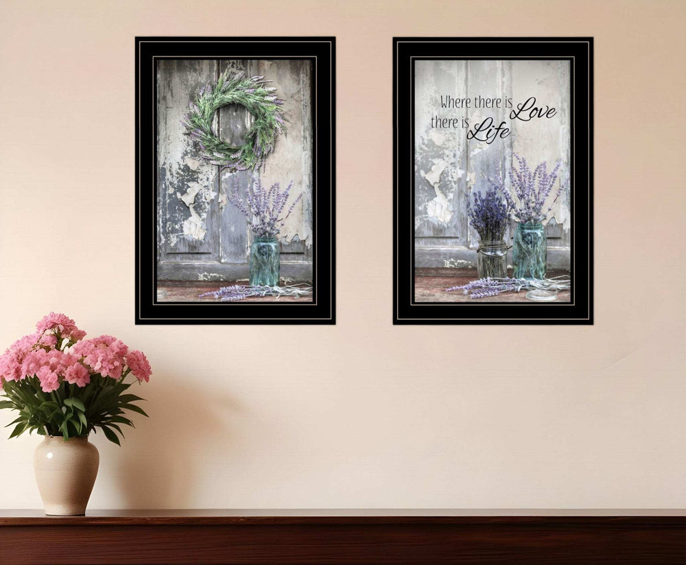 Set Of Two Where There is Love 2 Black Framed Print Wall Art - Homeroots - Flyclothing LLC
