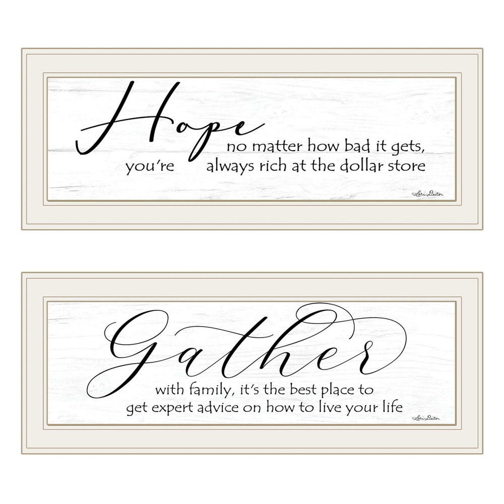 Set Of Two Gather Together 1 White Framed Print Wall Art - Homeroots - Flyclothing LLC