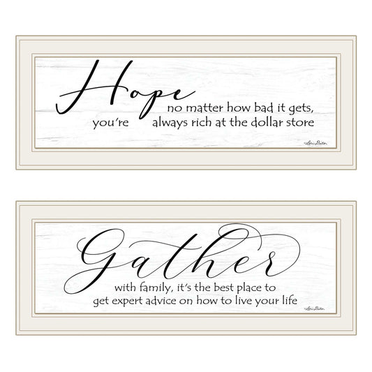 Set Of Two Gather Together 1 White Framed Print Wall Art - Homeroots - Flyclothing LLC