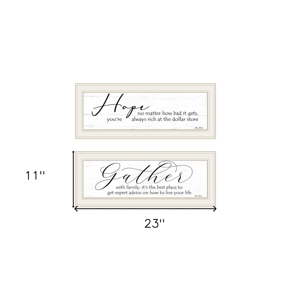 Set Of Two Gather Together 1 White Framed Print Wall Art - Homeroots - Flyclothing LLC