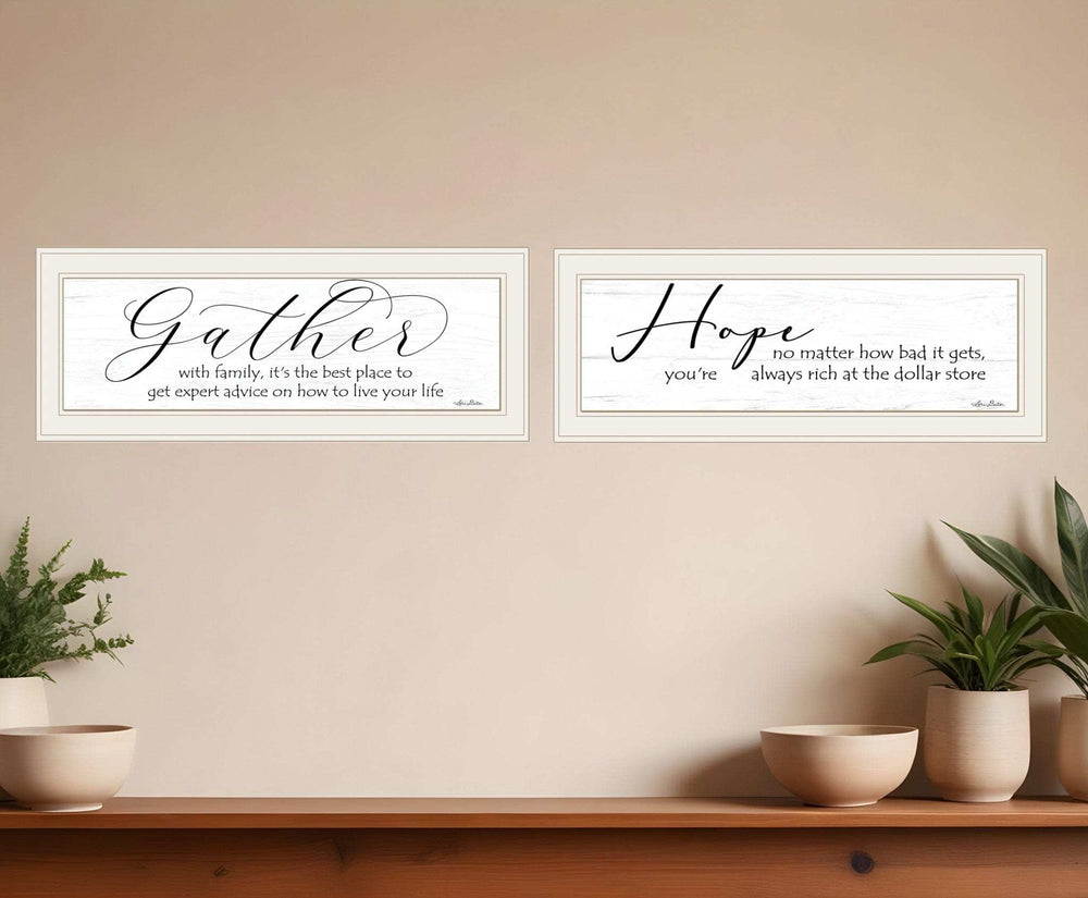 Set Of Two Gather Together 1 White Framed Print Wall Art - Homeroots - Flyclothing LLC