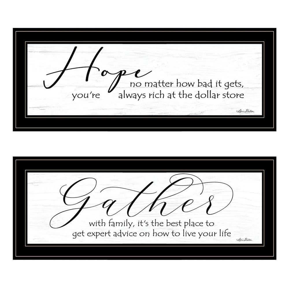 Set Of Two Gather Together 2 Black Framed Print Wall Art - Homeroots - Flyclothing LLC