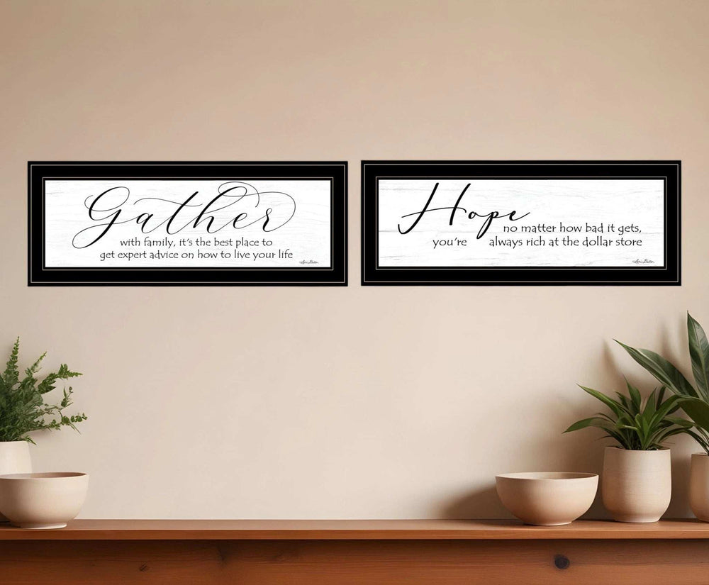 Set Of Two Gather Together 2 Black Framed Print Wall Art - Homeroots - Flyclothing LLC