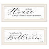 Set Of Two Household Humor 1 White Framed Print Bathroom Wall Art - Homeroots - Flyclothing LLC