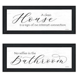 Set Of Two Household Humor 2 Black Framed Print Bathroom Wall Art - Homeroots - Flyclothing LLC