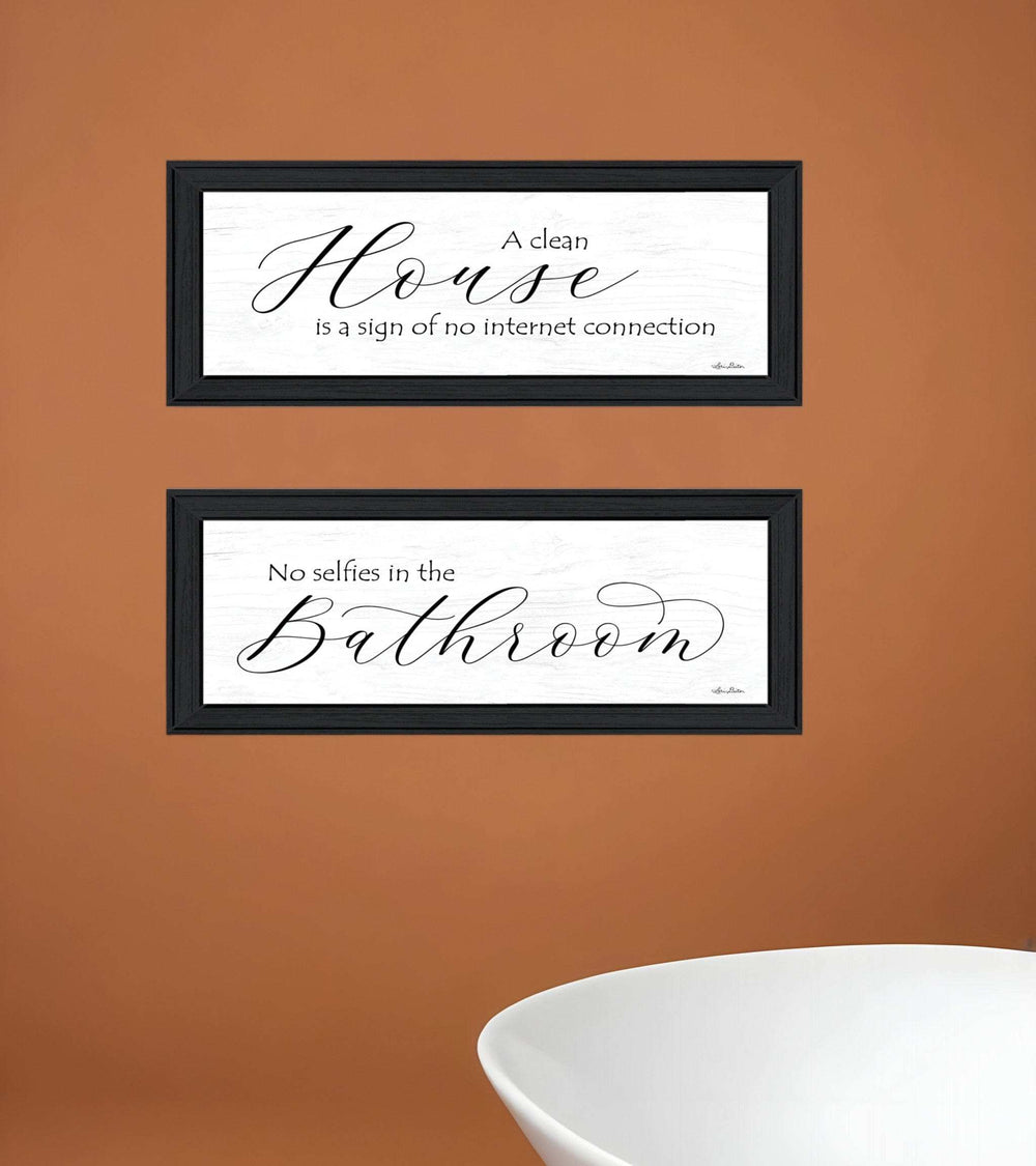 Set Of Two Household Humor 2 Black Framed Print Bathroom Wall Art - Homeroots - Flyclothing LLC