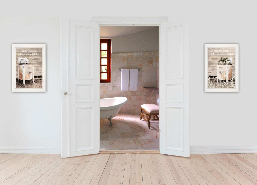 Set Of Two Laundry Room 1 White Framed Print Bathroom Wall Art - Homeroots - Flyclothing LLC