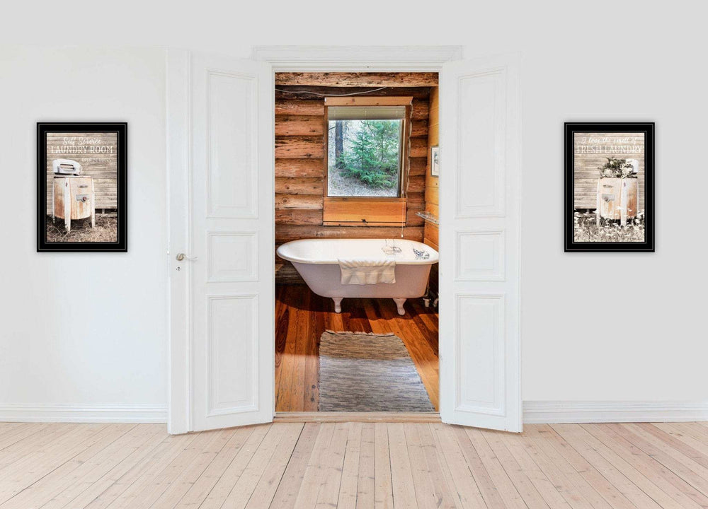 Set Of Two Laundry Room 2 Black Framed Print Bathroom Wall Art - Homeroots - Flyclothing LLC