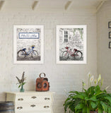 Set Of Two Romantic Bicycles 1 White Framed Print Wall Art - Homeroots - Flyclothing LLC