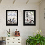 Set Of Two Romantic Bicycles 2 Black Framed Print Wall Art - Homeroots - Flyclothing LLC